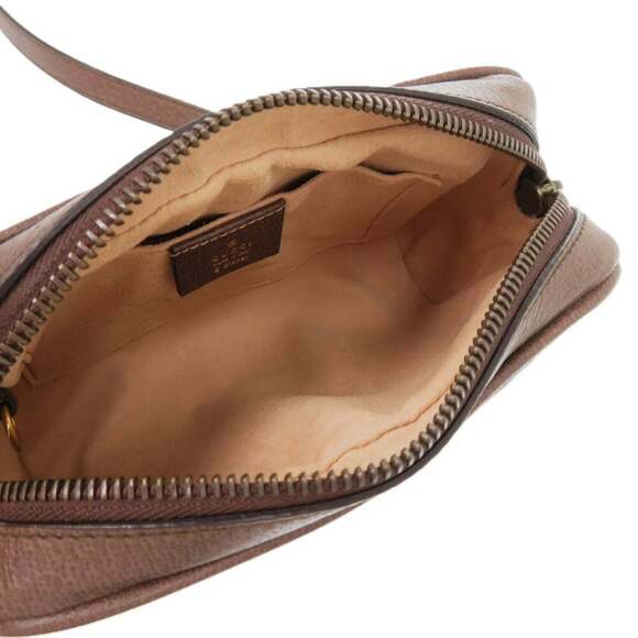 GUCCI Authentic Brown Leather Shoulder Bag - Picture 7 of 10